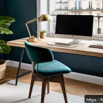 무역협상가를 위한 재택 근무 효율성 높이기 - A bright and modern home office setup tailored for French professionals working remotely, featuring ...